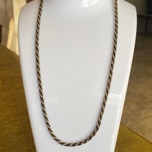 Vintage Black & silver Twisted Rope Necklace